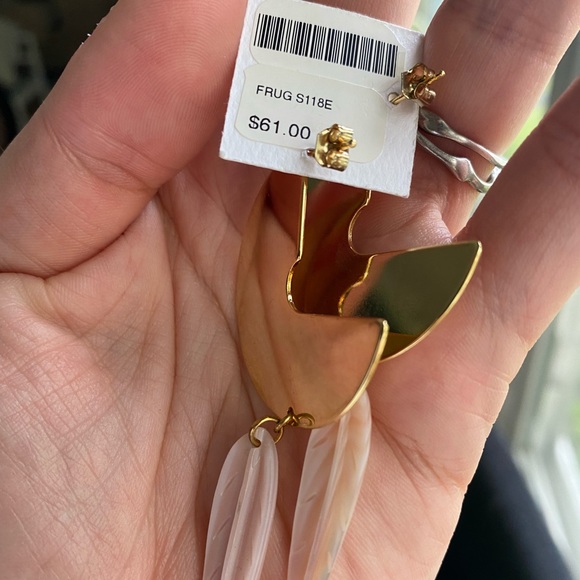 Frug gold and pink dangling earrings - never worn - Picture 3 of 3